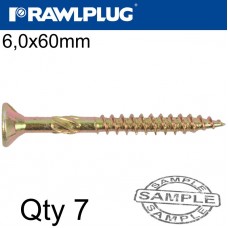 R-TS CHIPBOARD HD SCREW 6.0X60MM X7 PER BAG